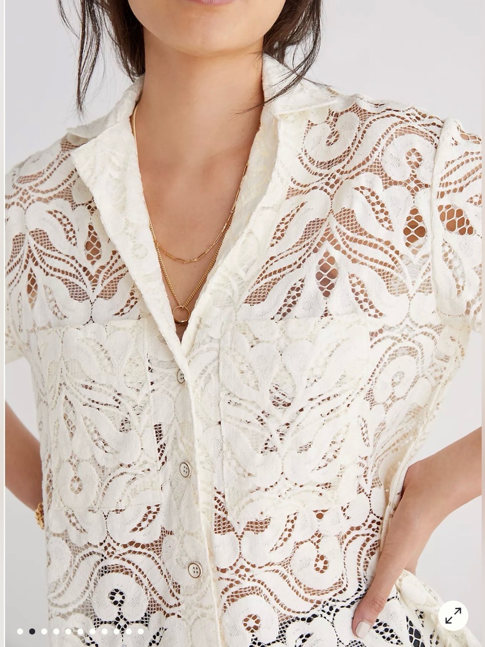 Anthropologie Maeve Lace Surf Shirt - Picture 3 of 9